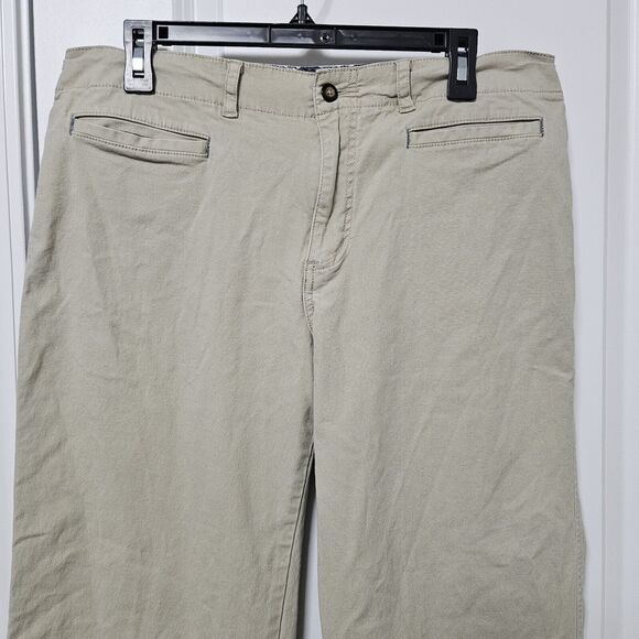 Horny Toad Pants Women’s 12 (34x30.5) Tan Straight Leg Ankle Side Slit Pockets - Picture 4 of 10